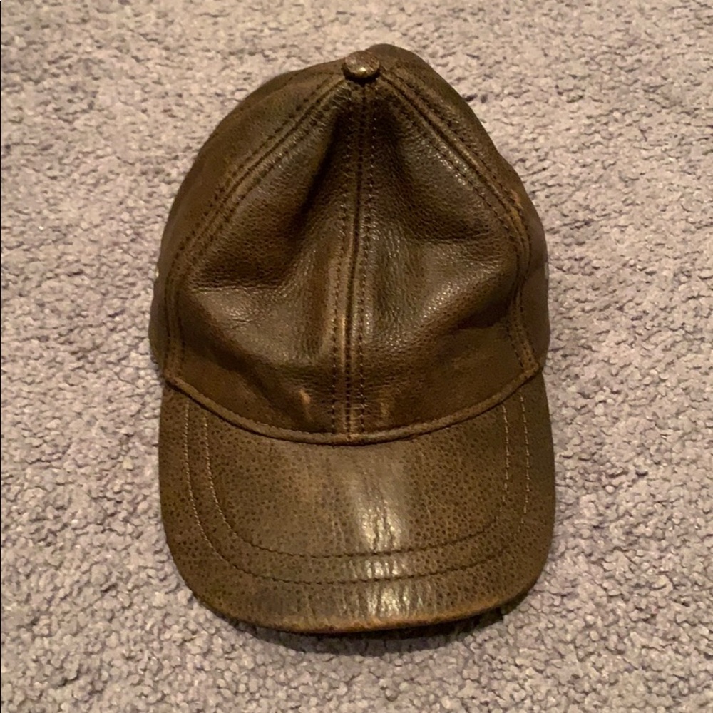 Brown leather hat